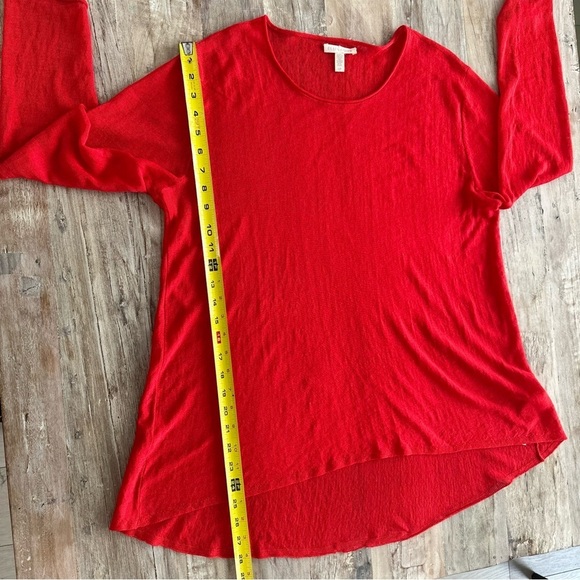 Eileen Fisher Linen Blend Top Red SZ Small Scoop Neck Lightweight Beachy Flowy - Picture 6 of 8
